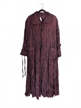 Vintage General Apparel Long Pleated Duster Coat Japanese Plissè Design